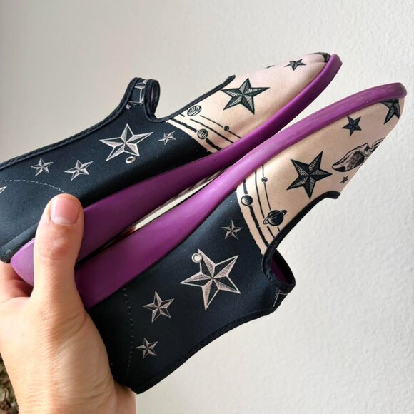 y2k 2000s emo art design purple mary jane sandals flats women's 7 - Picture 5 of 7